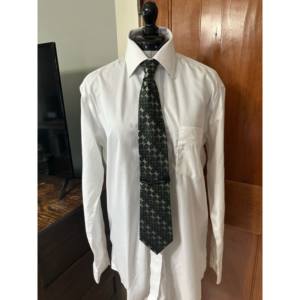 Statements Marquet Mens Tie‎ Green Diamond Pattern Formal Business Necktie